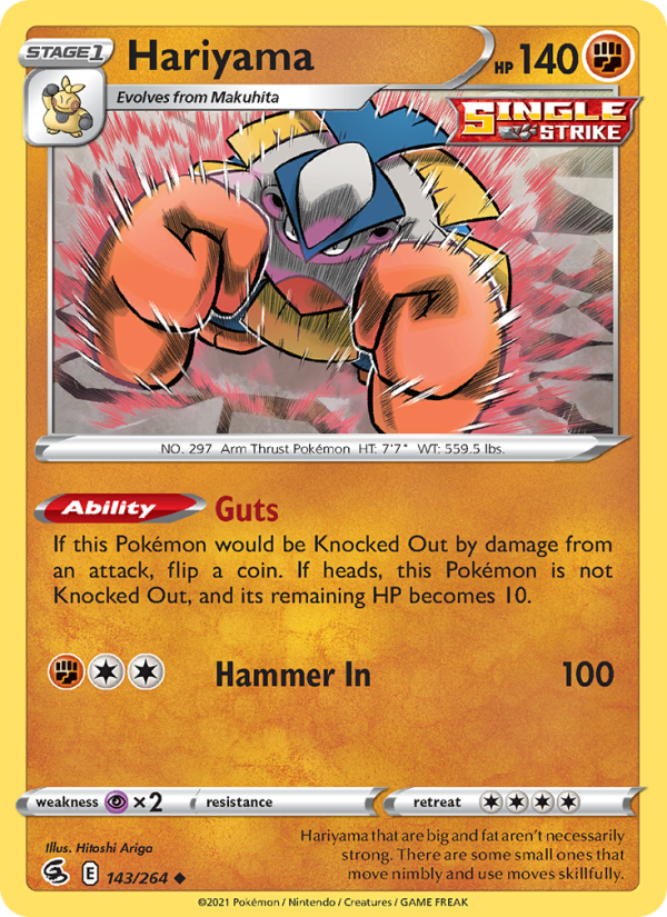 Hariyama (143/264) Reverse Holo card image