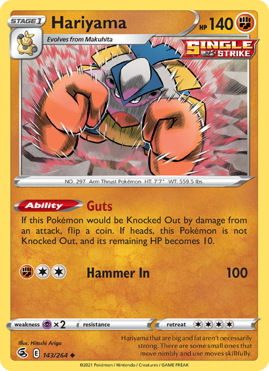 Hariyama (143/264) Reverse Holo card image