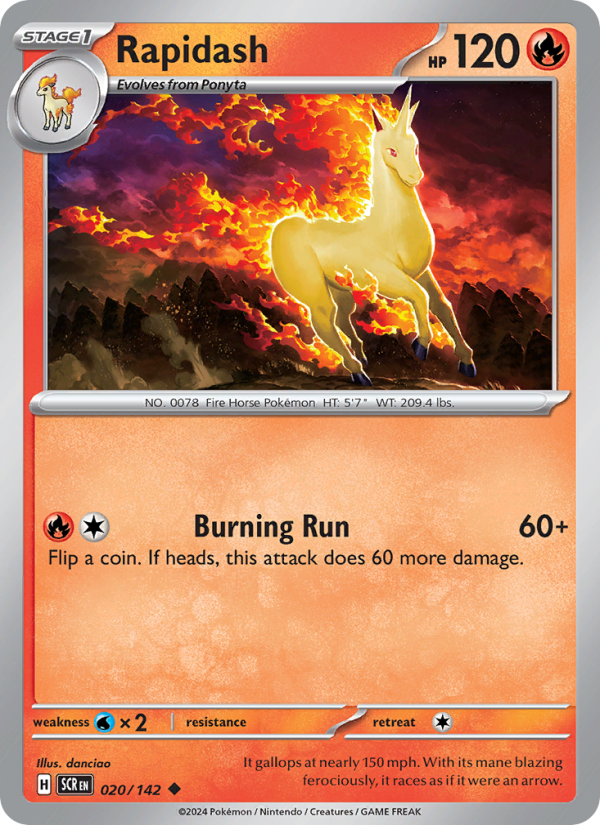 Rapidash (020/142) Reverse Holo card image