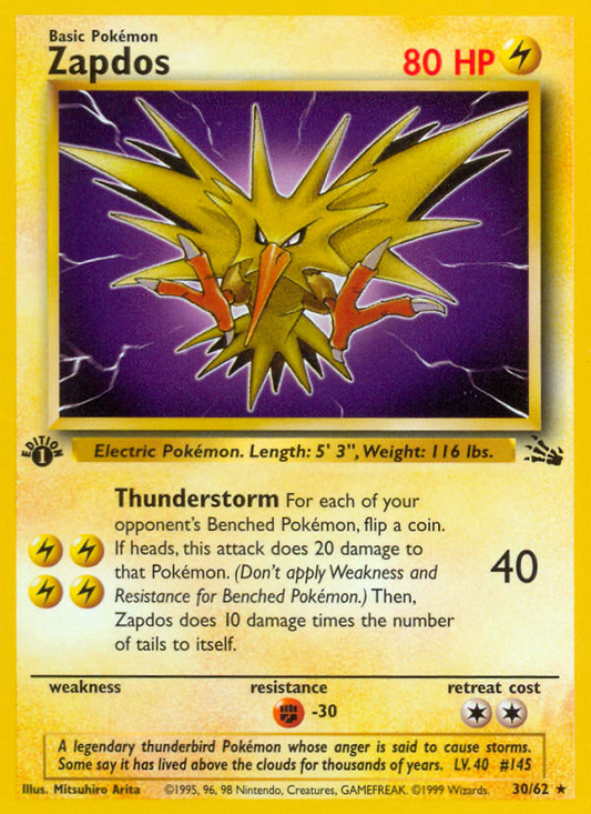 Zapdos (030/62) Reverse Holo card image