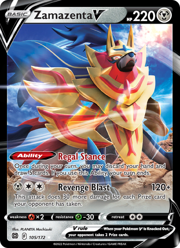 Zamazenta V (105/172) Holographic card image