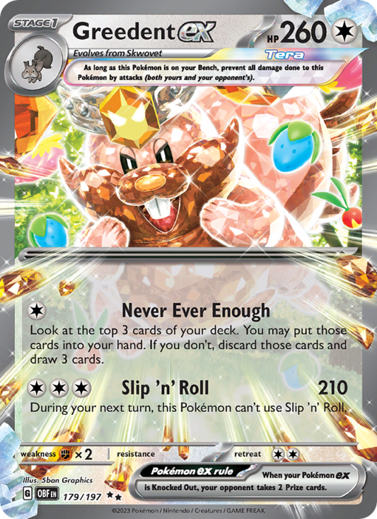 Greedent ex (179/197) Holographic card image