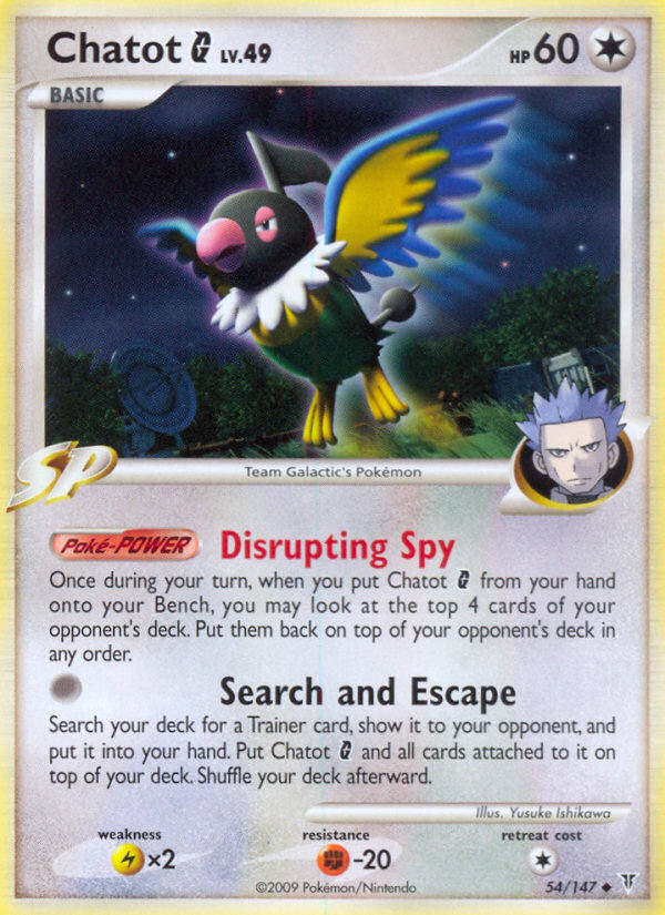 Chatot G (054/147) Reverse Holo card image