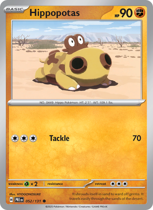 Hippopotas (052/131) Reverse Holo card image