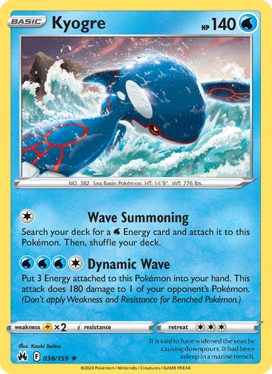 Kyogre (036/159) Reverse Holo card image