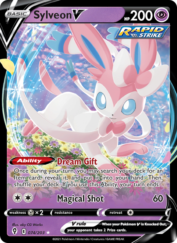 Sylveon V (074/203) Holographic card image