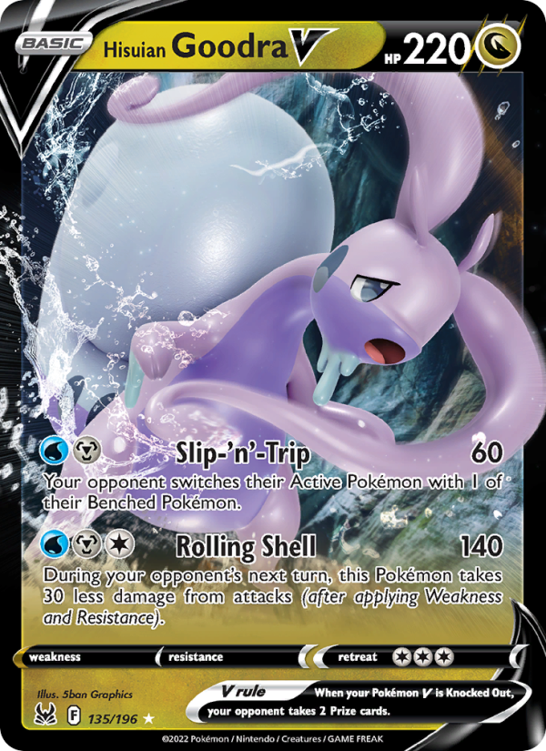 Hisuian Goodra V (135/196) Holographic card image