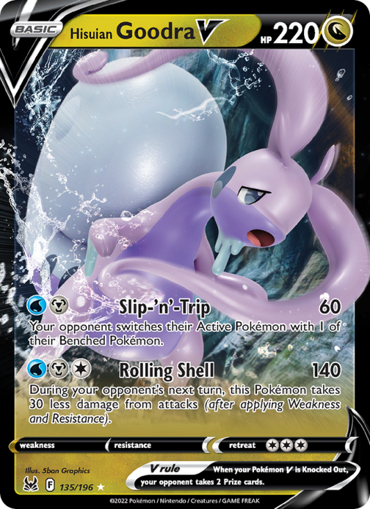 Hisuian Goodra V (135/196) Holographic card image
