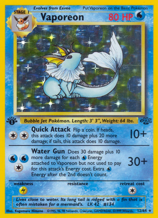 Vaporeon (012/64) Reverse Holo card image