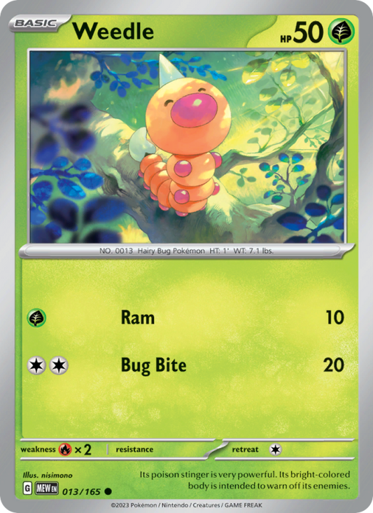 Weedle (013/165) Reverse Holo card image