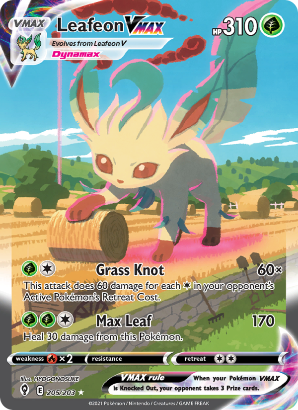 Leafeon VMAX (205/203) Holographic card image