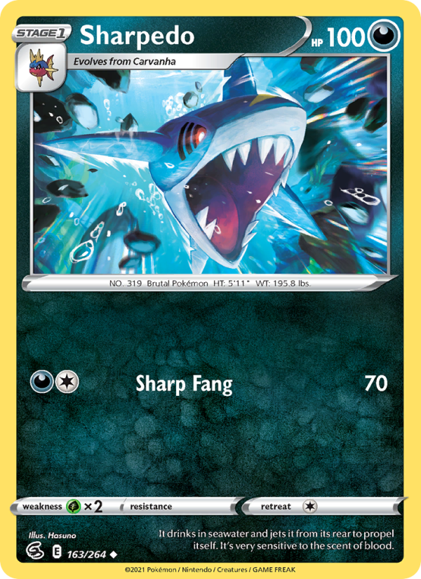 Sharpedo (163/264) Reverse Holo card image
