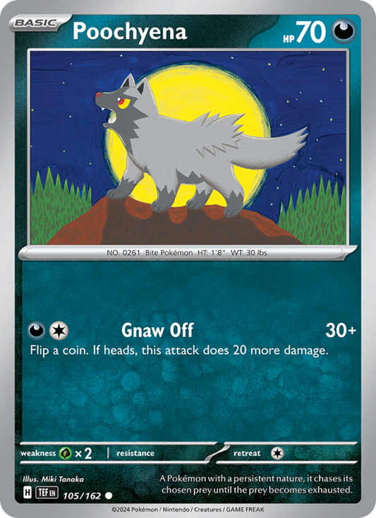Poochyena (105/162) Reverse Holo card image
