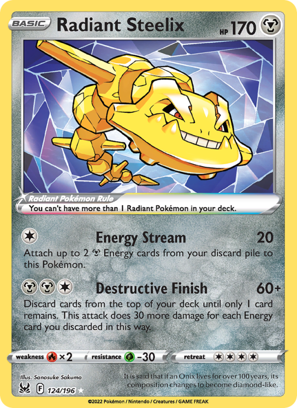 Radiant Steelix (124/196) Holographic card image