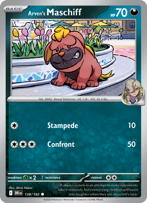 Arven's Maschiff (138/182) Reverse Holo card image