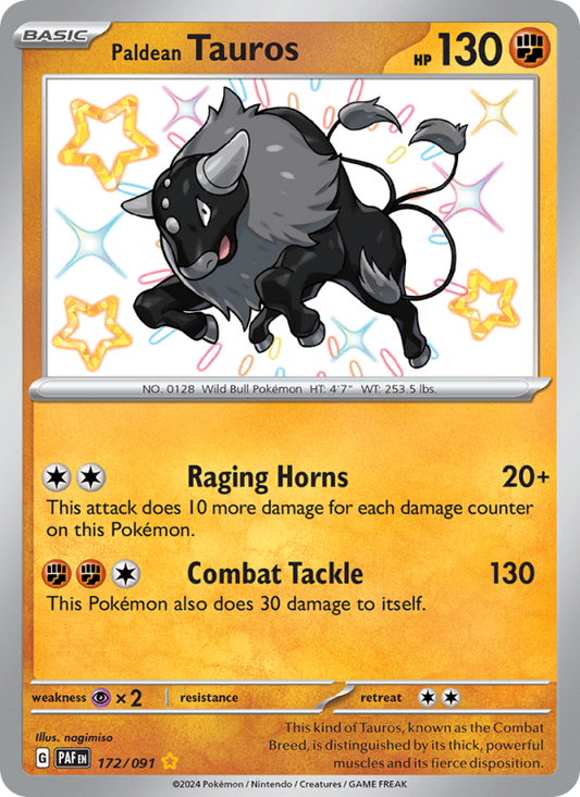 Paldean Tauros (172/91) Holographic card image