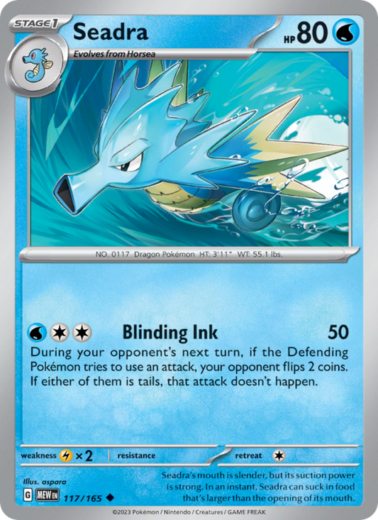 Seadra (117/165) Reverse Holo card image