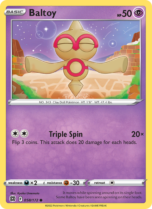 Baltoy (058/172) Reverse Holo card image