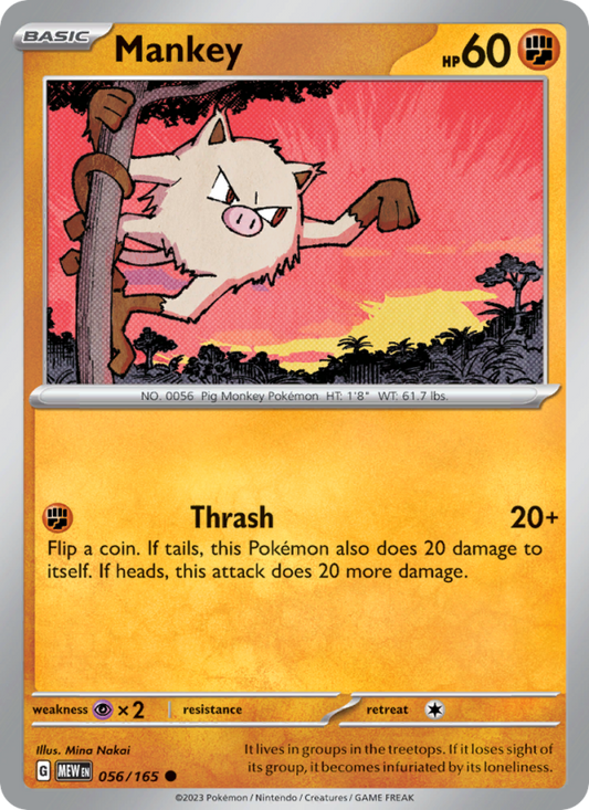 Mankey (056/165) Reverse Holo card image