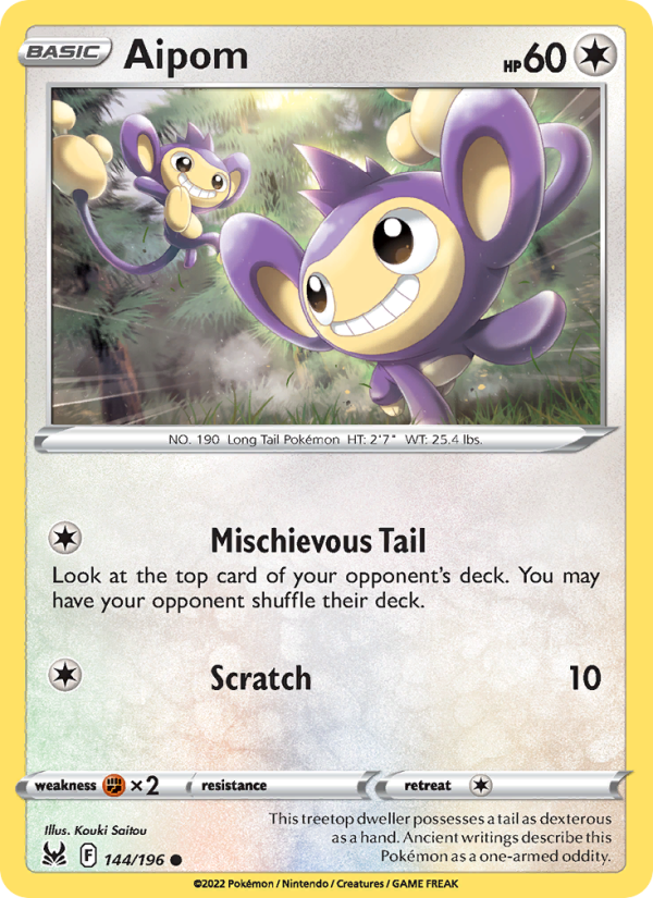 Aipom (144/196) Reverse Holo card image