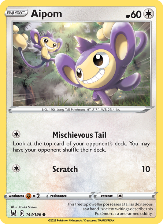 Aipom (144/196) Reverse Holo card image