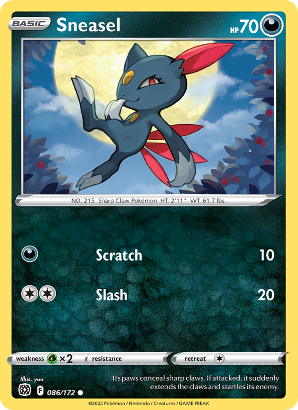 Sneasel (086/172) Reverse Holo card image