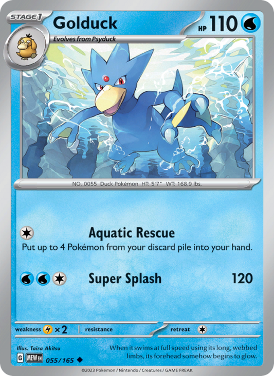 Golduck (055/165) Reverse Holo card image