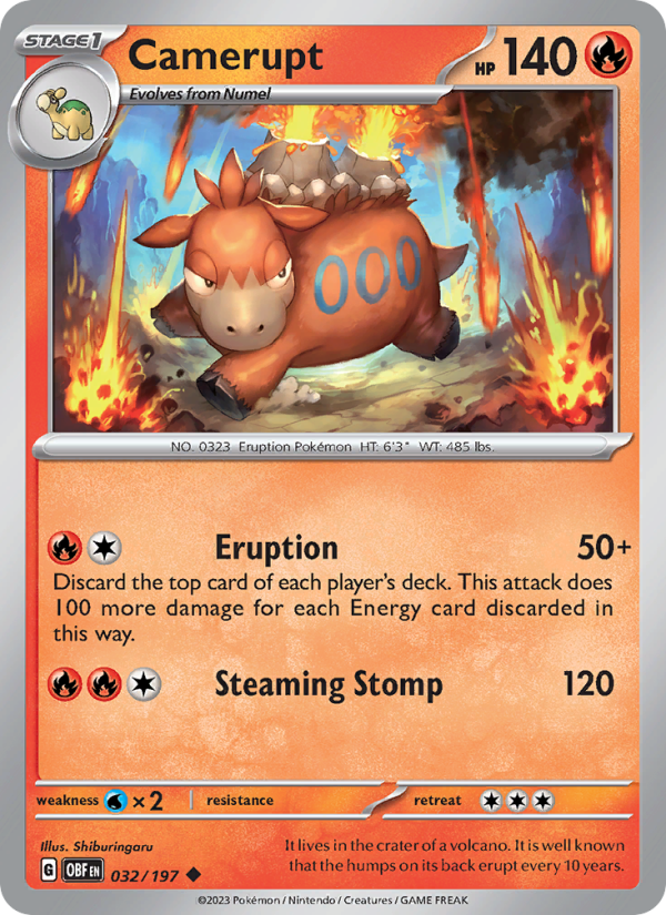 Camerupt (032/197) Reverse Holo card image
