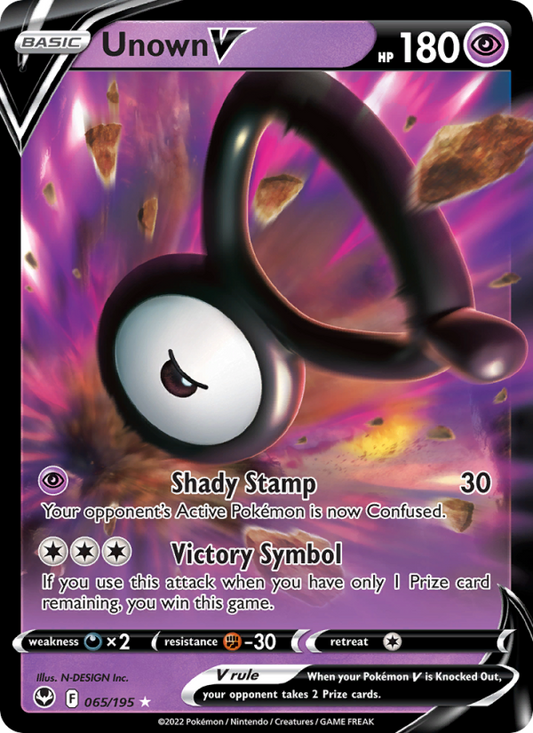 Unown V (065/195) Holographic card image