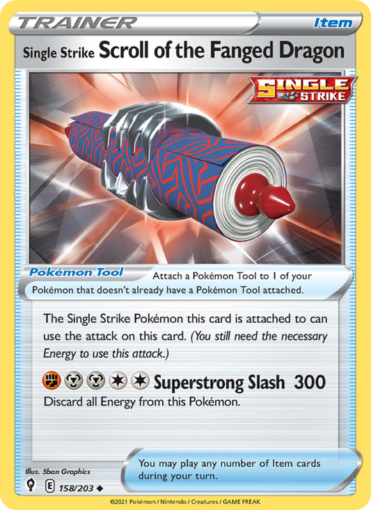 Single Strike Scroll of the Fanged Dragon (158/203) Reverse Holo card image