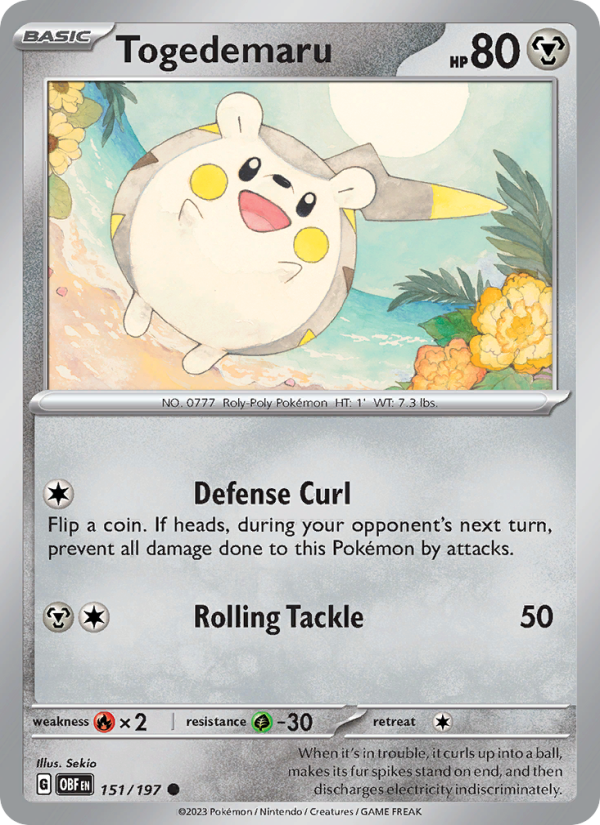 Togedemaru (151/197) Reverse Holo card image