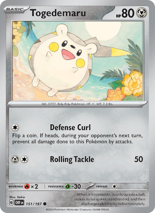 Togedemaru (151/197) Reverse Holo card image