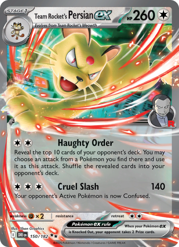 Team Rocket's Persian ex (150/182) Reverse Holo card image