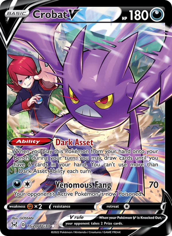 Crobat V (TG20/196) Holographic card image