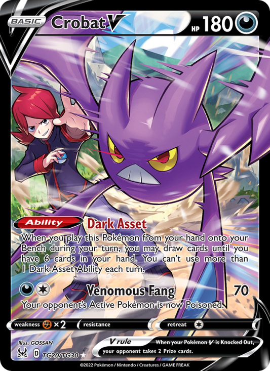 Crobat V (TG20/196) Holographic card image