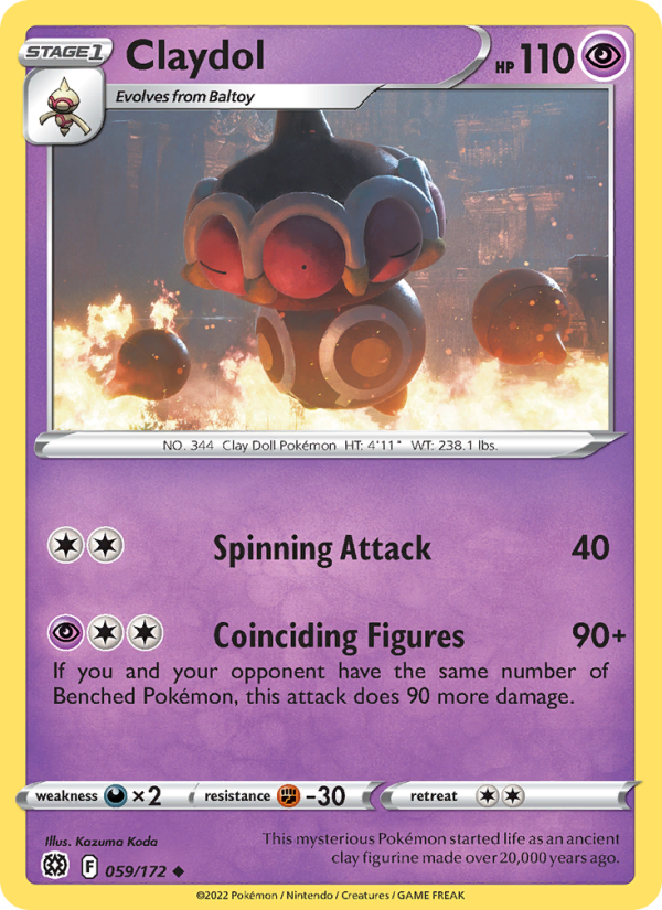 Claydol (059/172) Reverse Holo card image