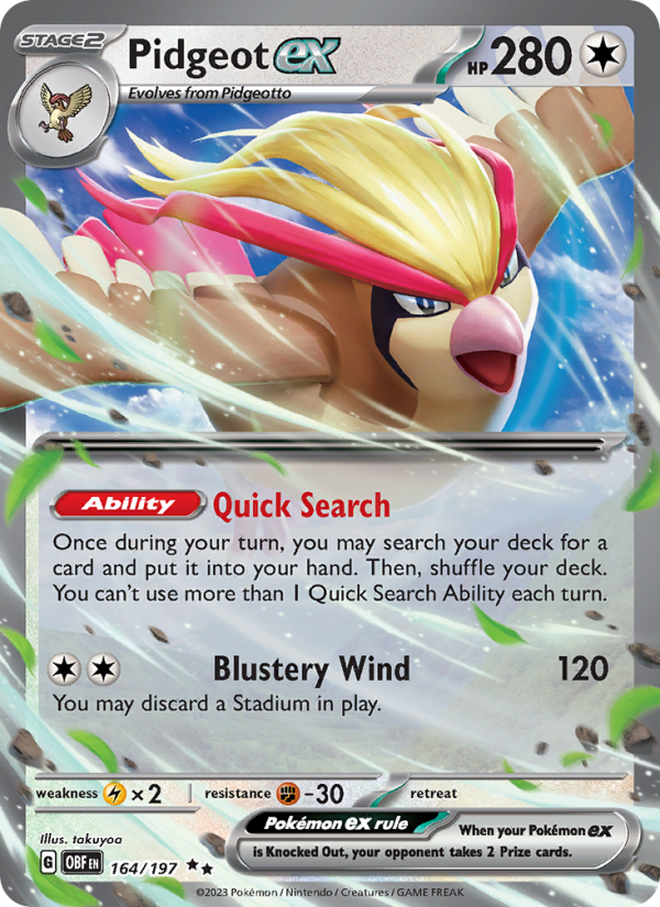Pidgeot ex (164/197) Holographic card image