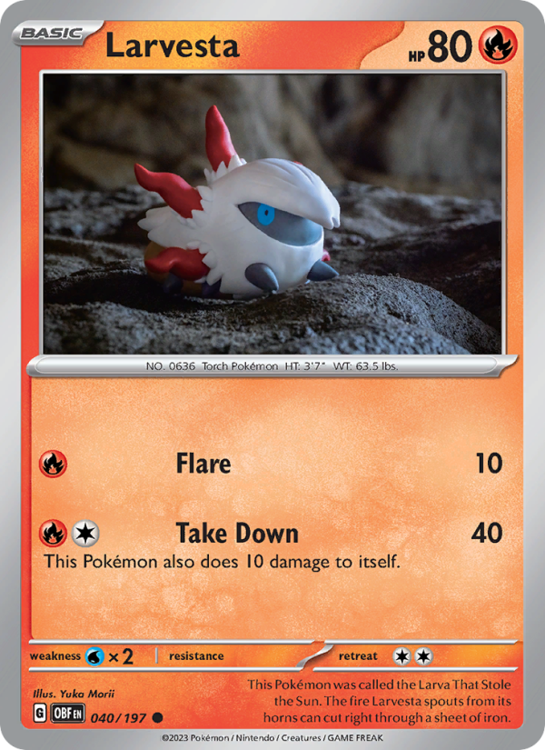 Larvesta (040/197) Reverse Holo card image