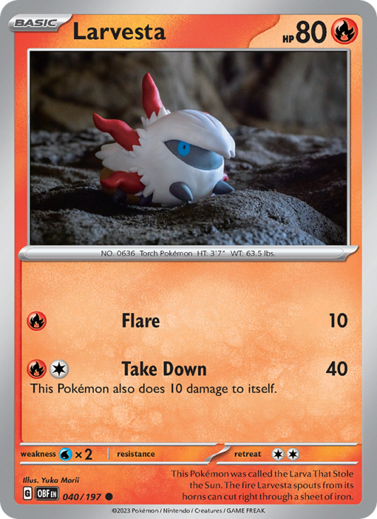 Larvesta (040/197) Reverse Holo card image