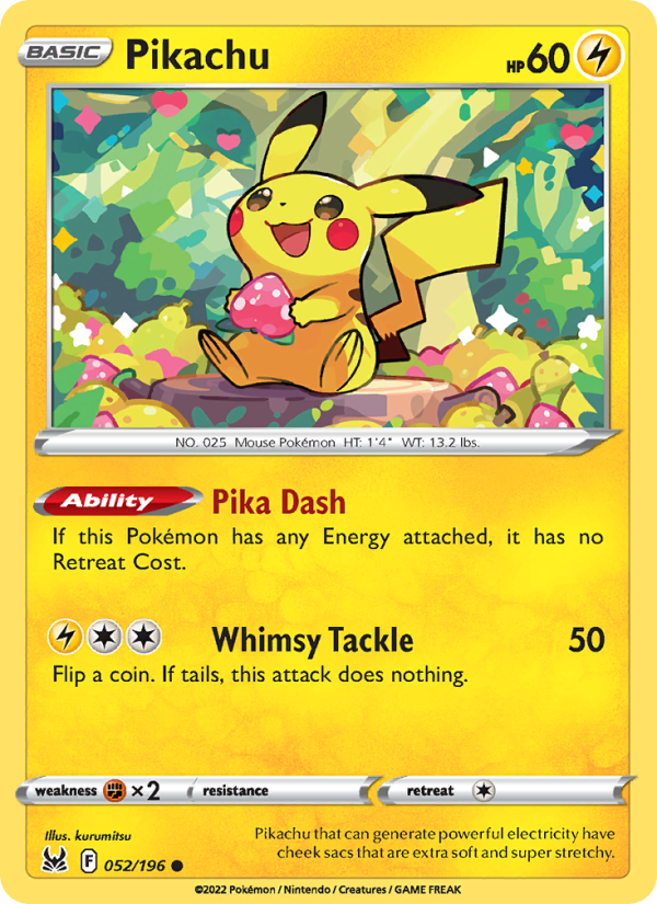 Pikachu (052/196) Reverse Holo card image