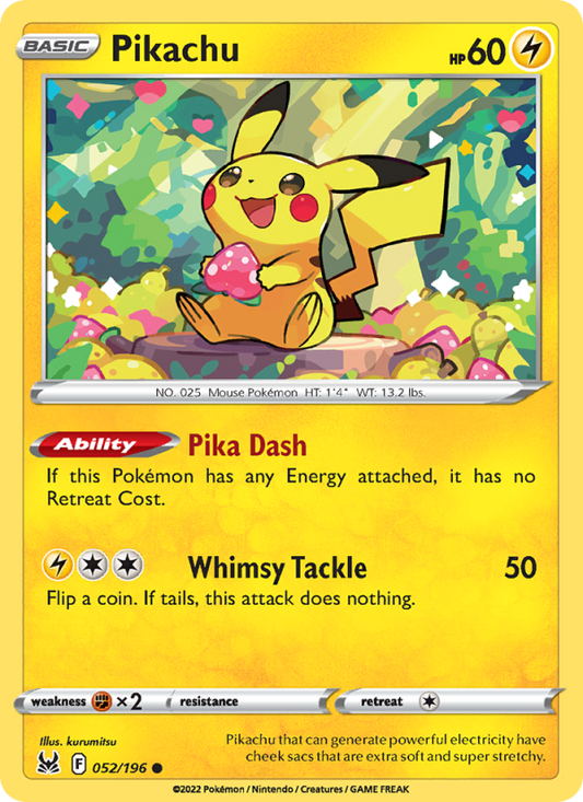 Pikachu (052/196) Reverse Holo card image