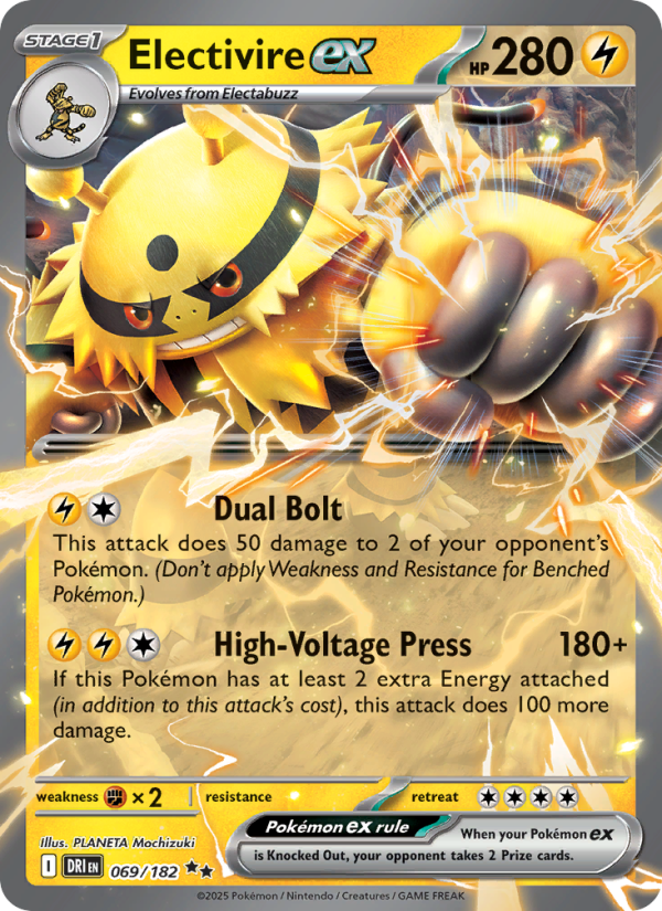 Electivire ex (069/182) Reverse Holo card image