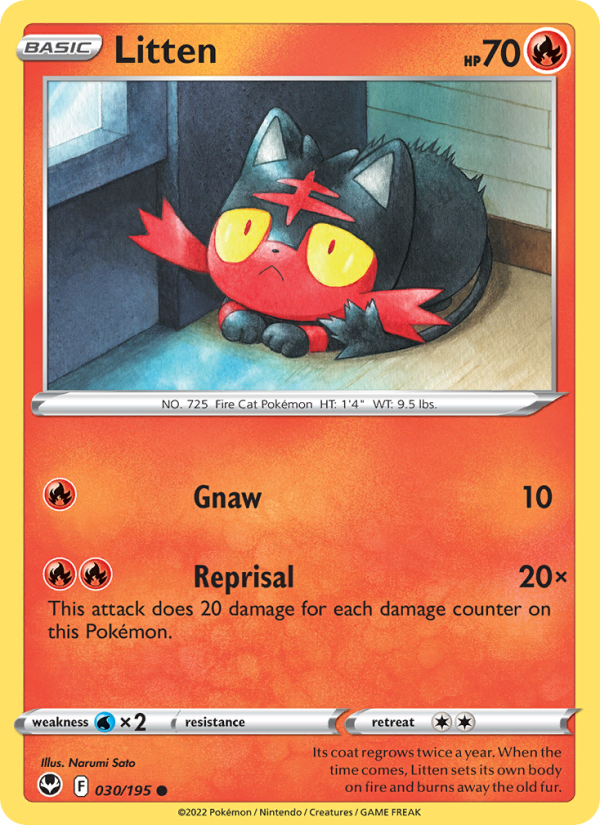 Litten (030/195) Reverse Holo card image