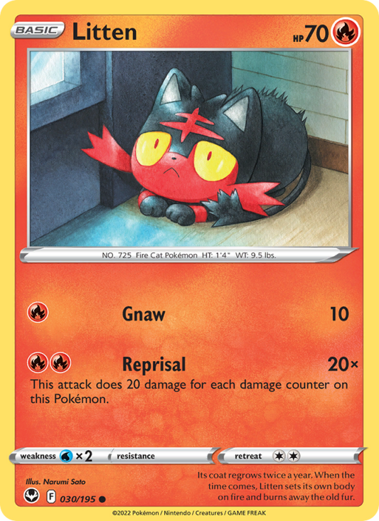 Litten (030/195) Reverse Holo card image