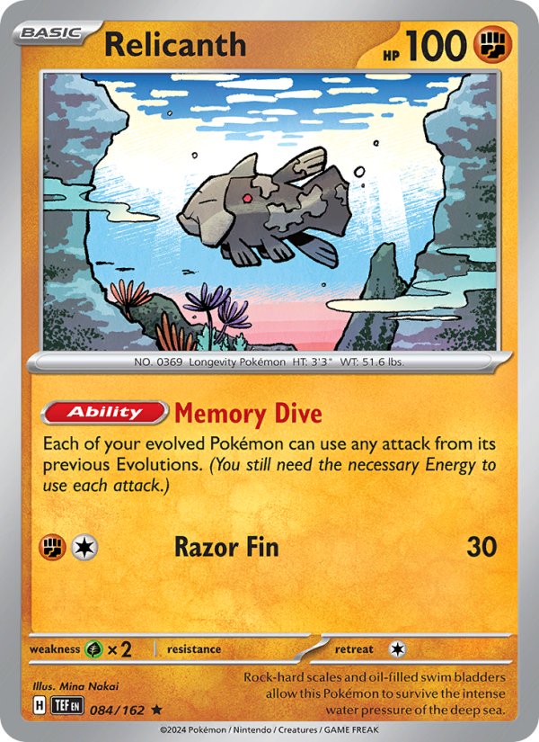Relicanth (084/162) Reverse Holo card image