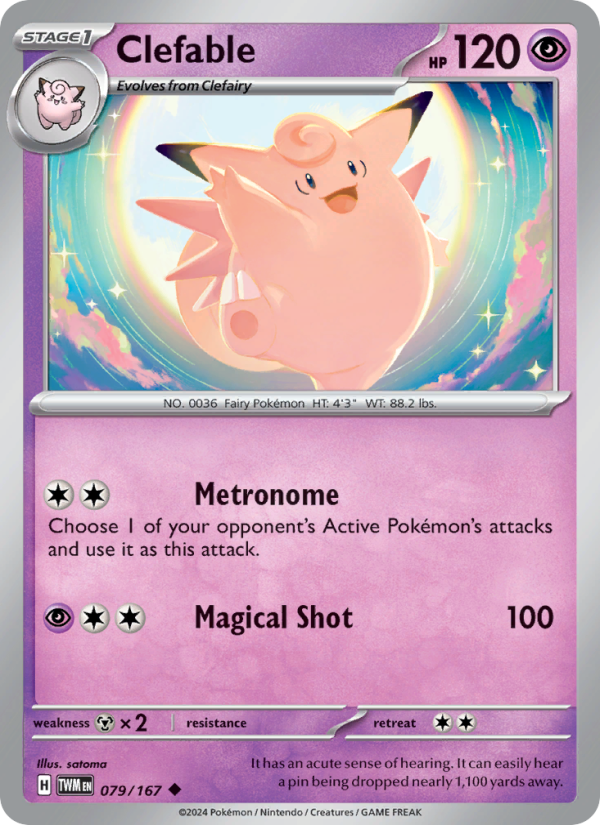 Clefable (079/167) Reverse Holo card image