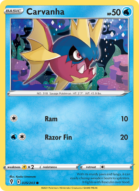 Carvanha (035/203) Reverse Holo card image