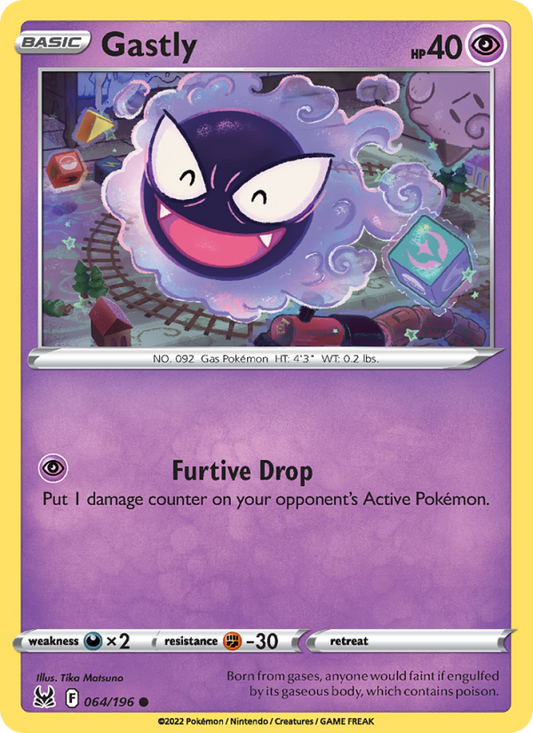 Gastly (064/196) Reverse Holo card image