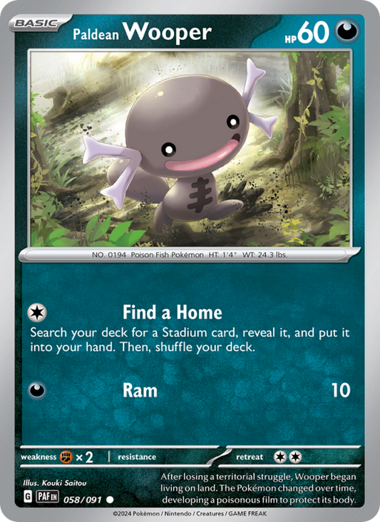 Paldean Wooper (058/91) Reverse Holo card image