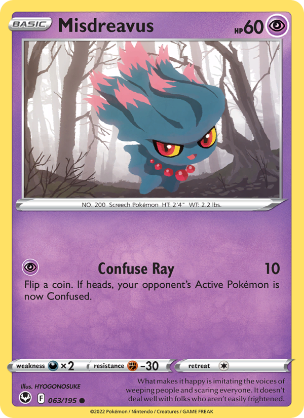 Misdreavus (063/195) Reverse Holo card image